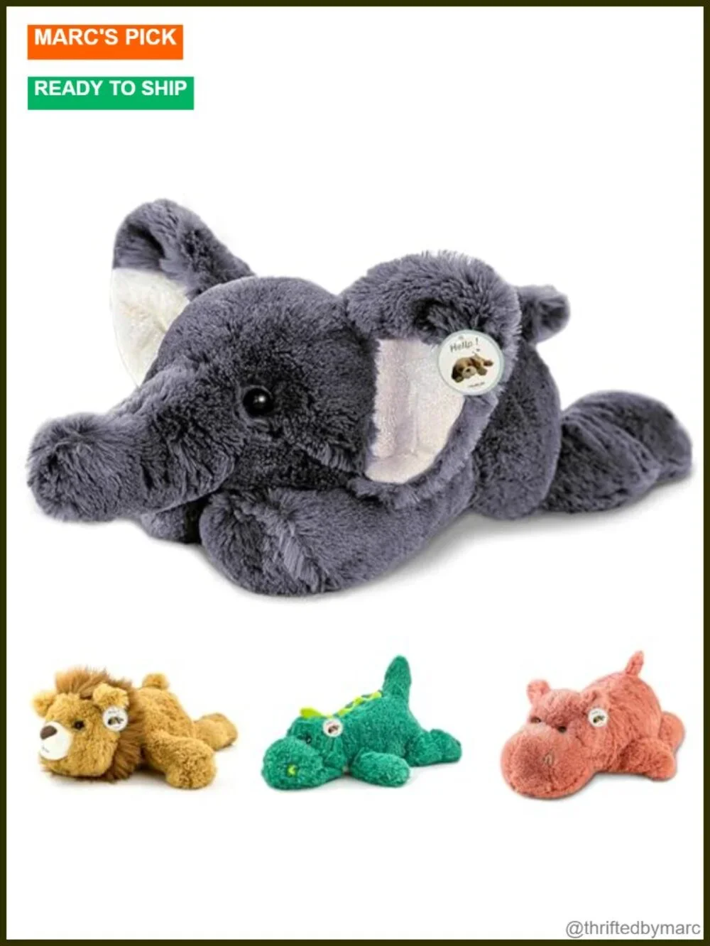 Weighted Stuffed Elephant Plush Toy 16 inch 2 lbs - Sensory Comfort Pillow for
